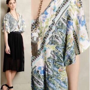 Anthropologie Maeve maya flutter sleeve blouse Size 4 Petite